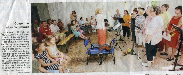 Gospelchor Wartenberg singt im alten Schulhaus Wartenberg